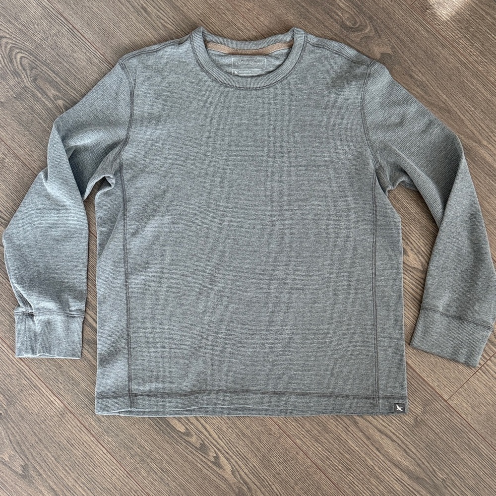 Eddie Bauer Men's Large Long Sleeve Crewneck Thermal Shirt Gray